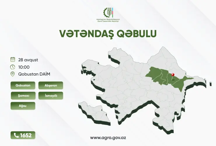 Kənd təsərrüfatı naziri Məcnun Məmmədov Qobustanda vətəndaşları qəbul edəcək